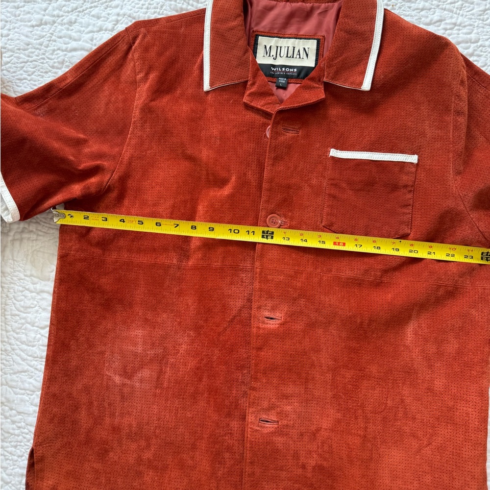 Suede Shirt Men's Rust/Burnt orange M. Julian perforated suede shirt